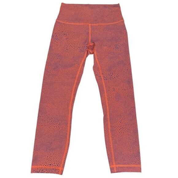LULULEMON Wunder Train High-Rise Crop 23" Size 6 Crackle Glaze Vintage Orange - Picture 5 of 9